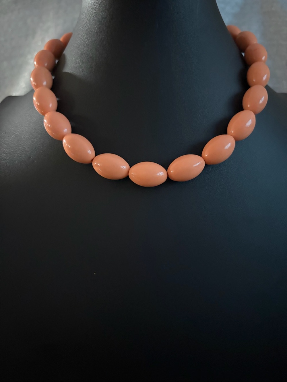 Vintage Classic Peach Bead Necklace - Women's Jewelry